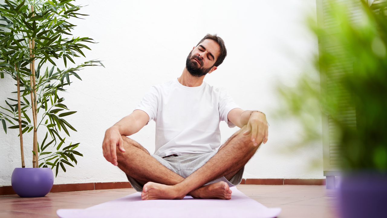 Man doing neck rotations