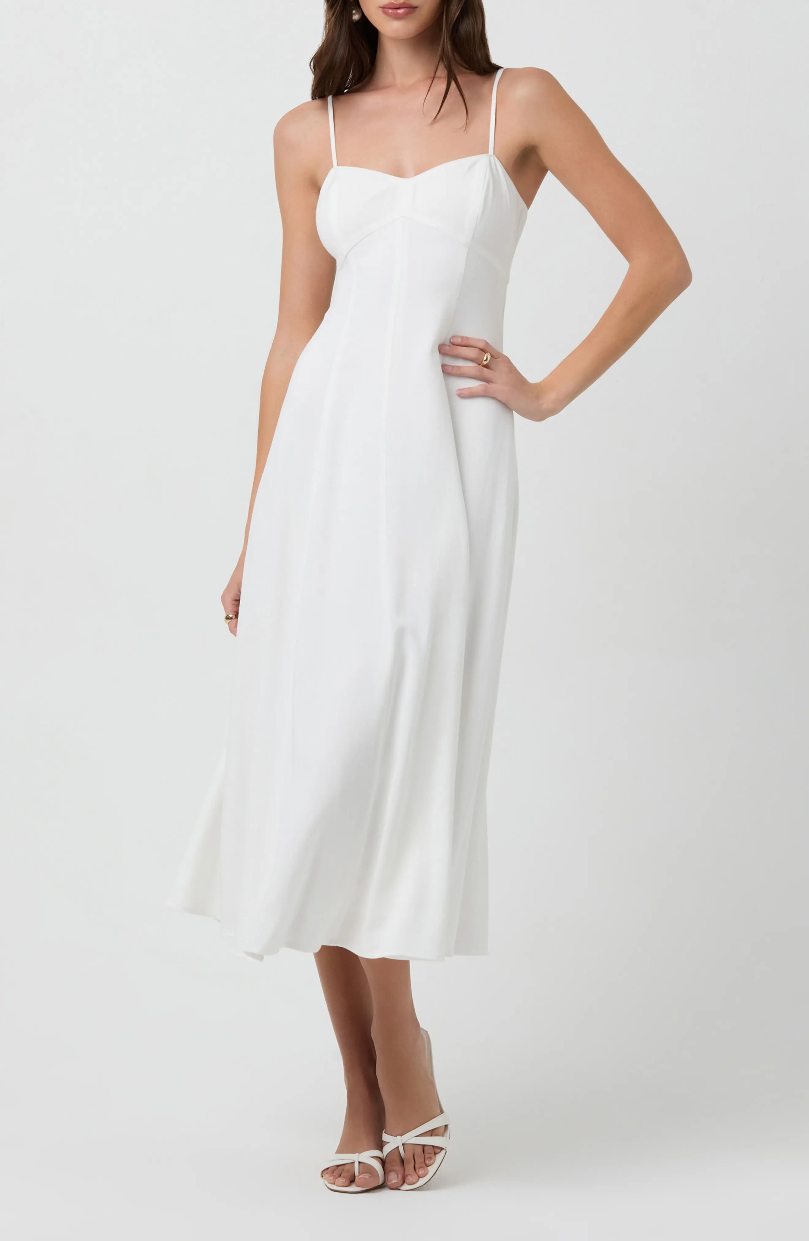 ASTR the Label, Linen Blend Midi Dress
