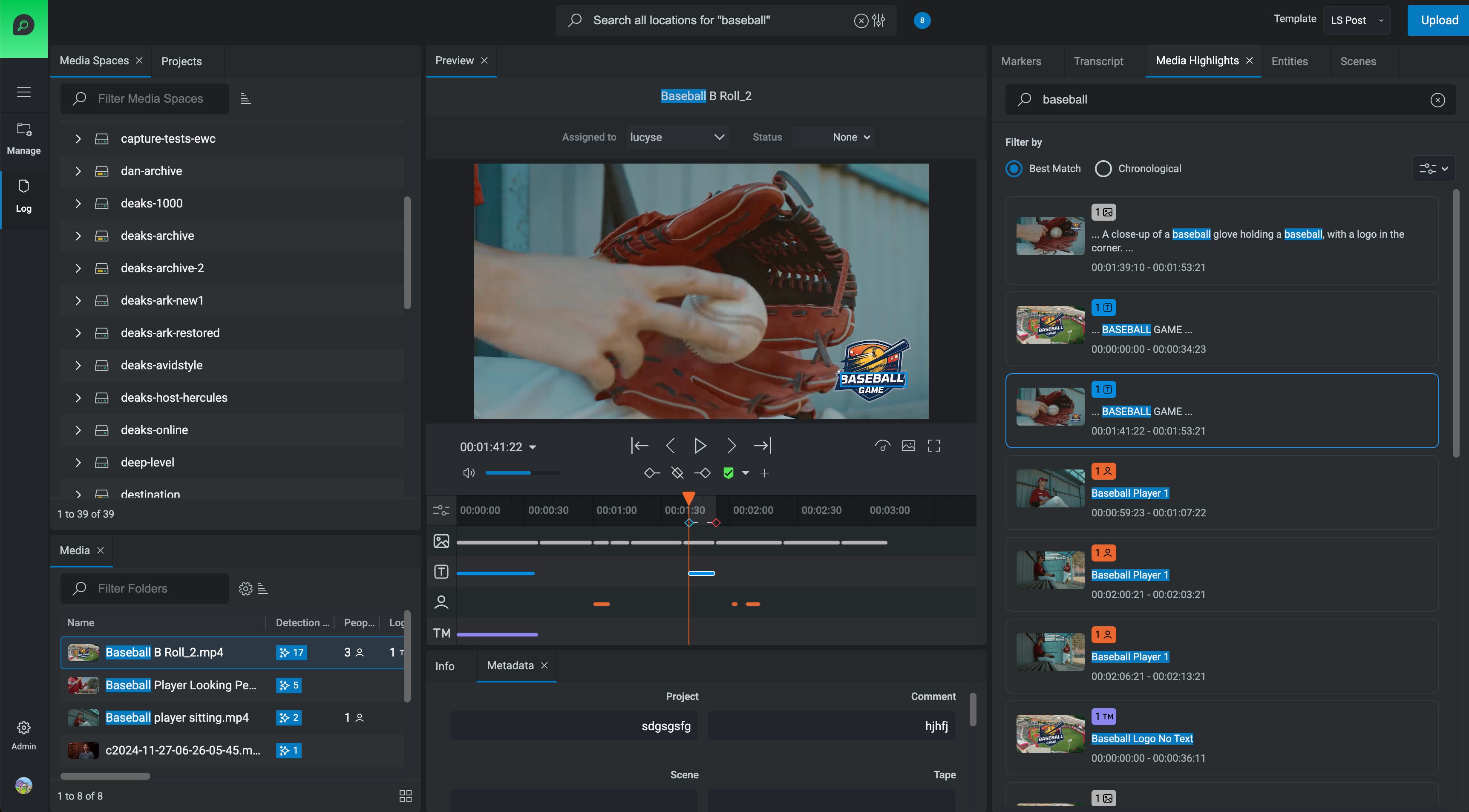 EditShare AI user interface