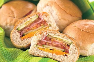 stuffed rolls with pastrami and veggies