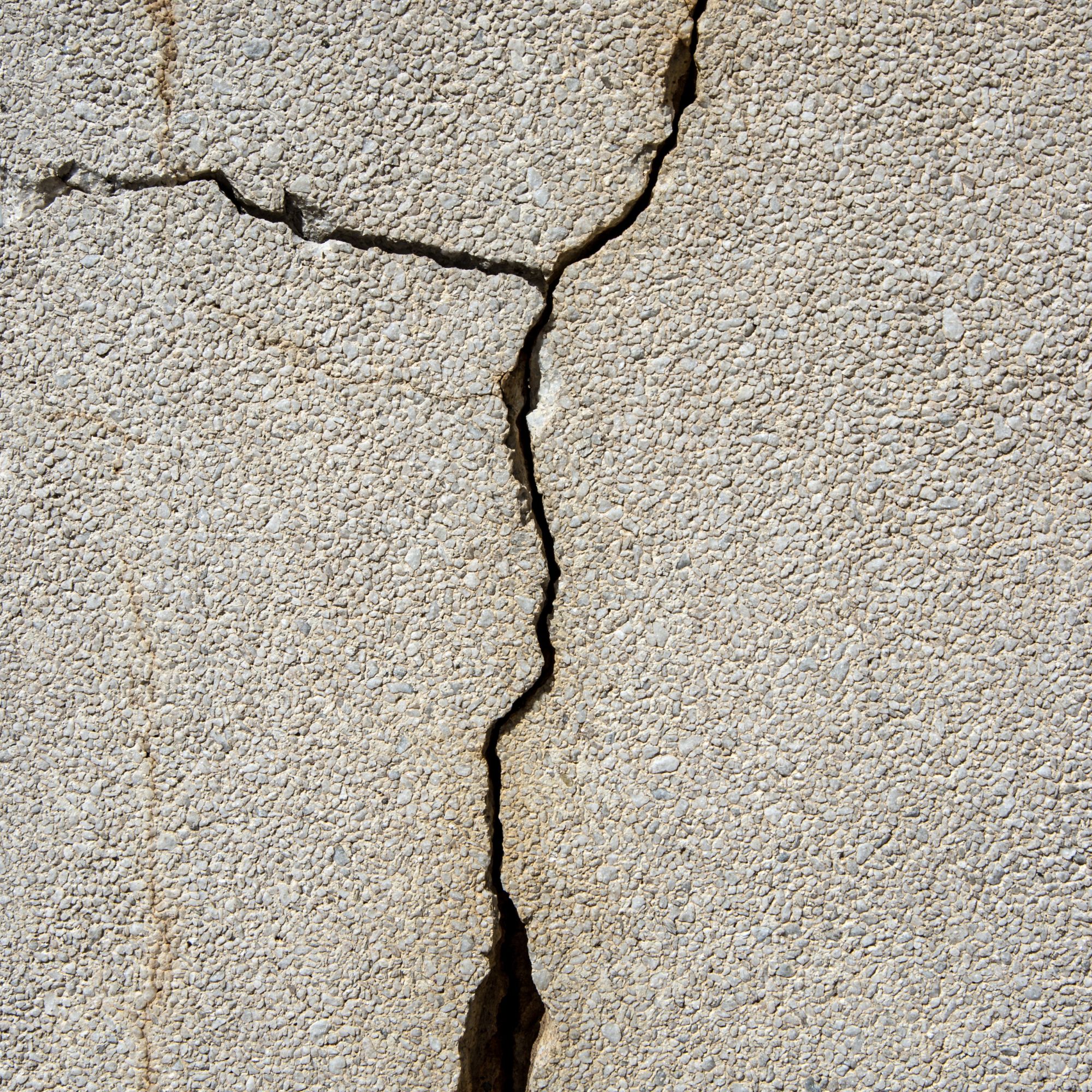 serious crack in an exterior wall