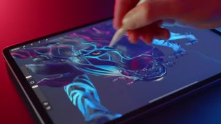 Somebody drawing on the Procreate app