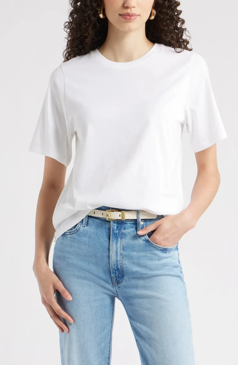 Relaxed Fit Pima Cotton Crewneck T-Shirt