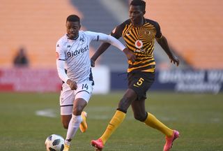 Phathutshedzo Nange of Bidvest Wits challenged by Anthony Agay of Kaizer Chiefs 