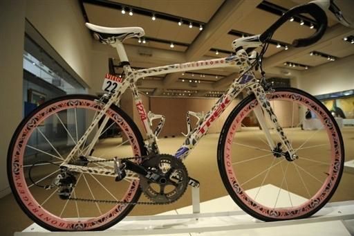 Bike decorated a bike with real butterflies and used in Tour de France stage 21 to Paris.