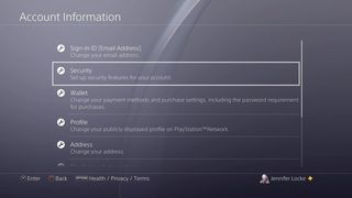 PS4 account security