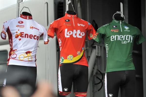 Leaders' jerseys at the Eneco Tour
