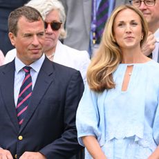 Peter Phillips and Harriet Sperling at Wimbledon on July 09, 2025