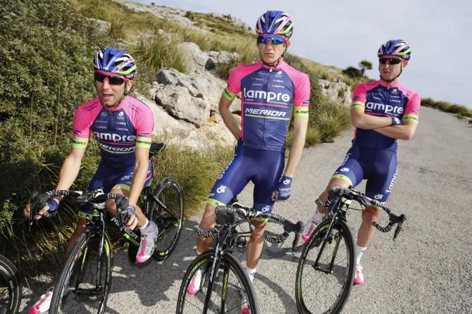 Lampre-Merida's Diego Ulissi, Przemyslaw Niemiec and Sacha Modolo on Mallorca