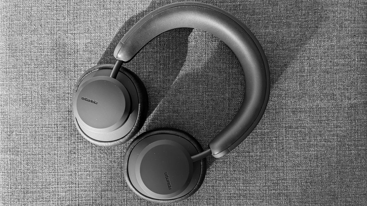 Urbanista Los Angeles review: headphones laid out on grey background