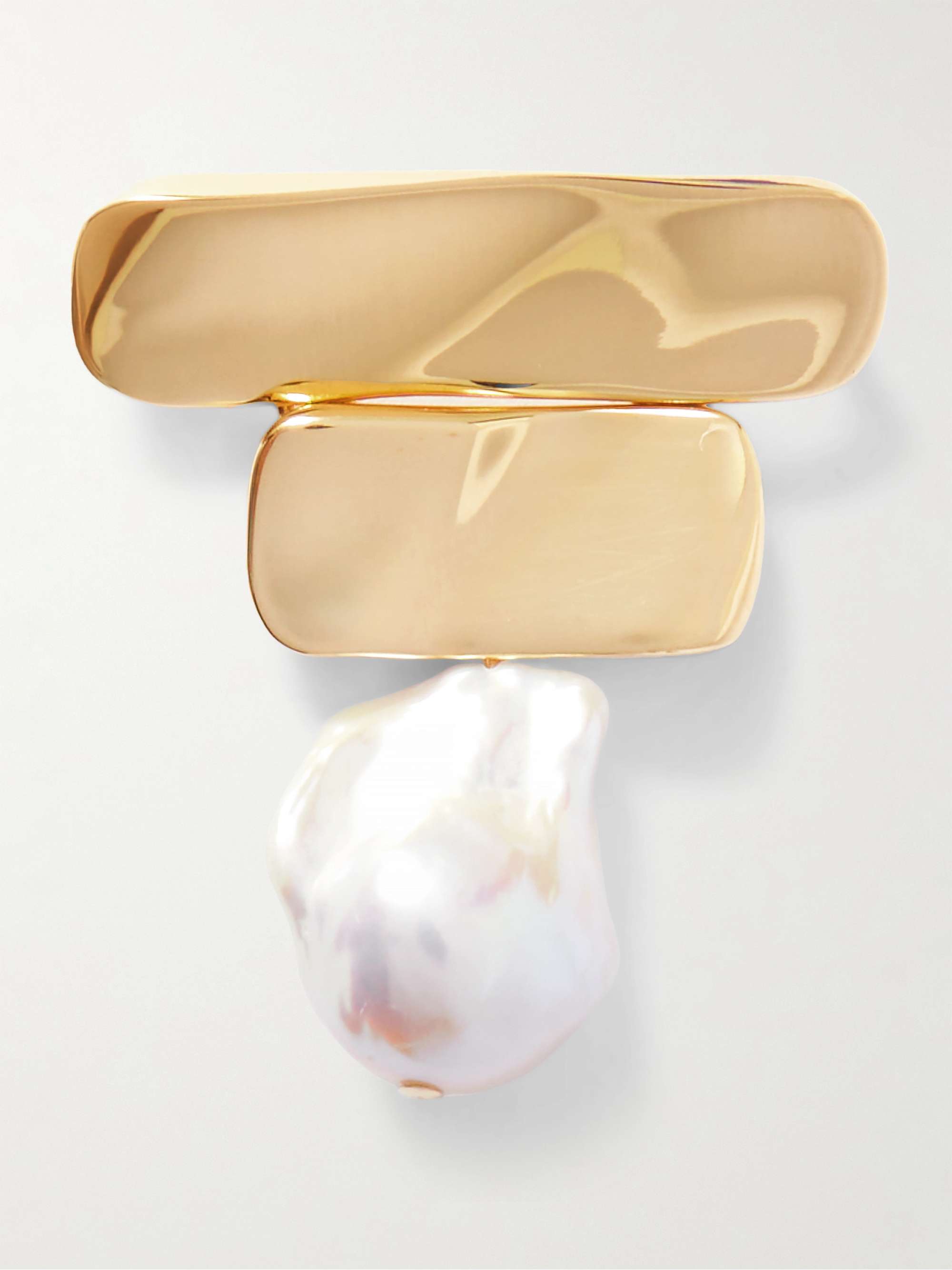 Ilona Recycled Gold Vermeil Pearl Brooch
