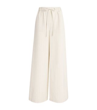 Striped Drawstring Tailored Trousers