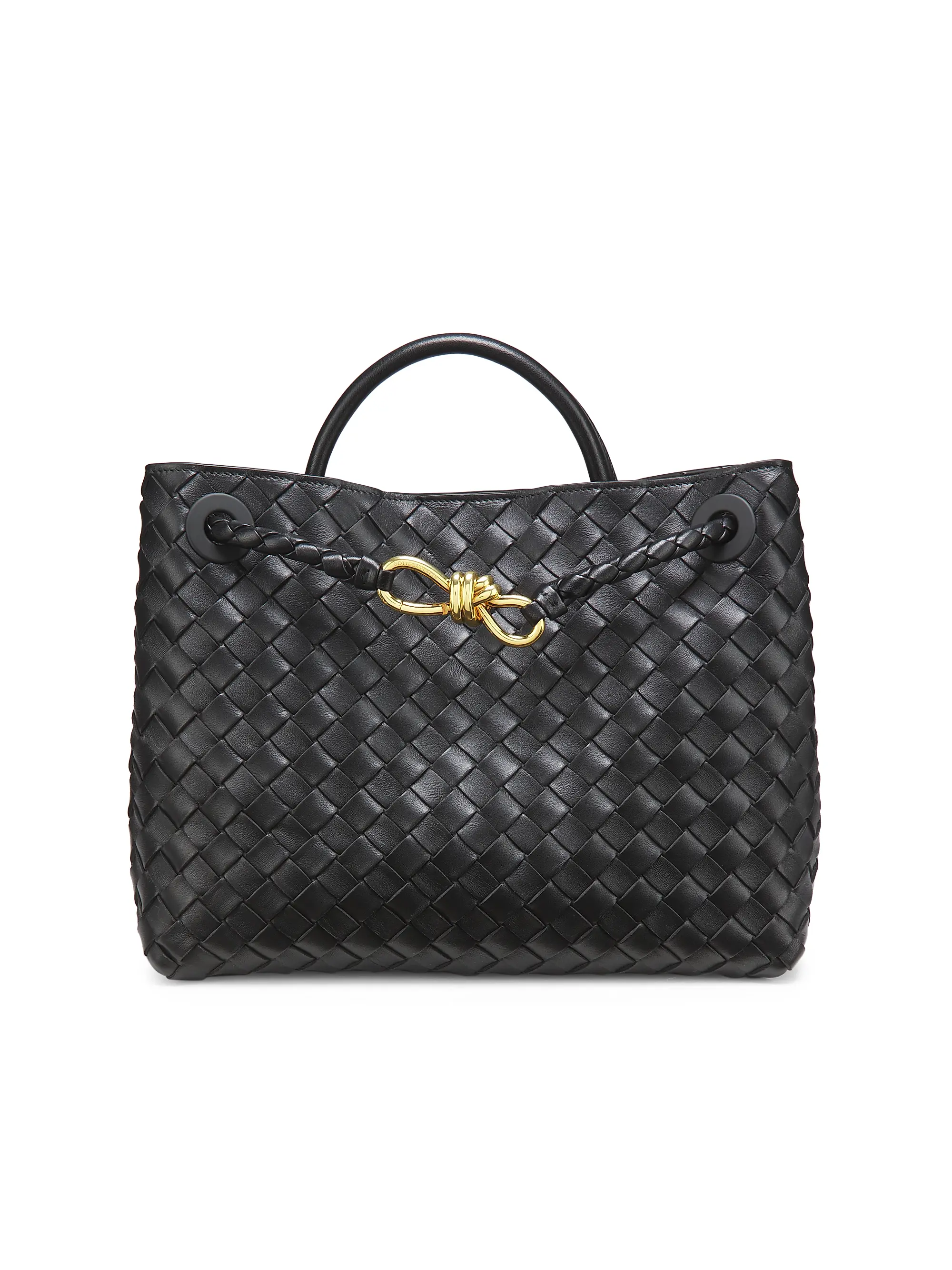 Andiamo Medium Intrecciato Leather Top-Handle Bag