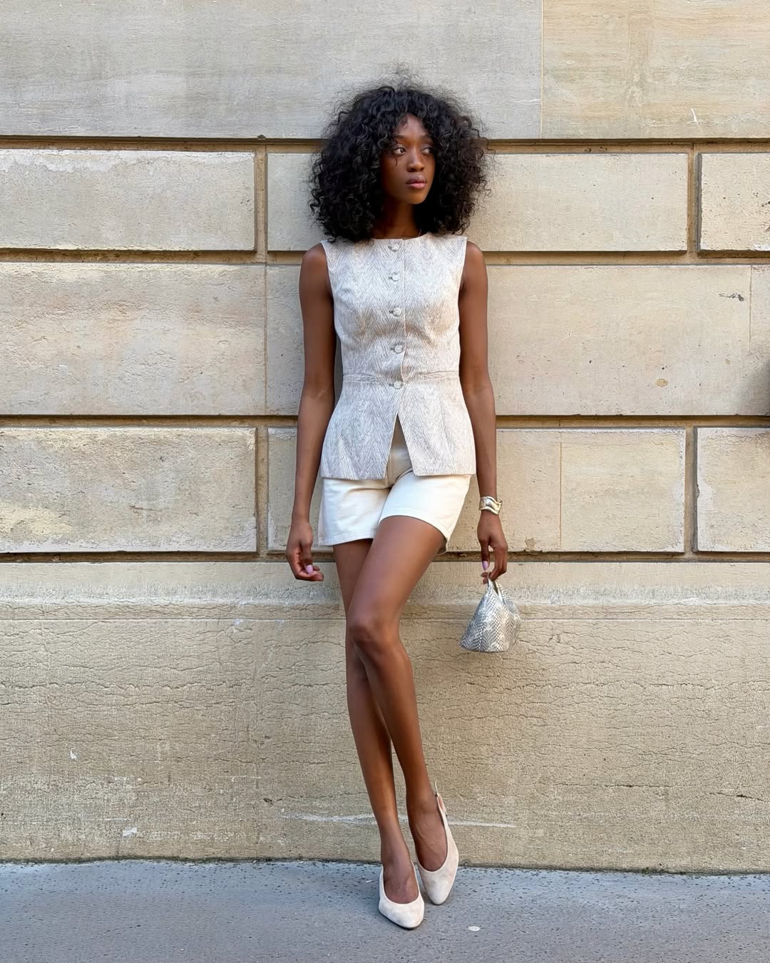 French Girl Summer Outfit with Shorts