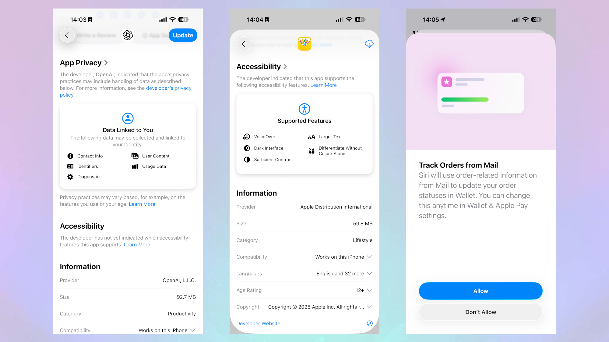 iOS 26 beta 2 app Accessibility features and Apple Pay tracking