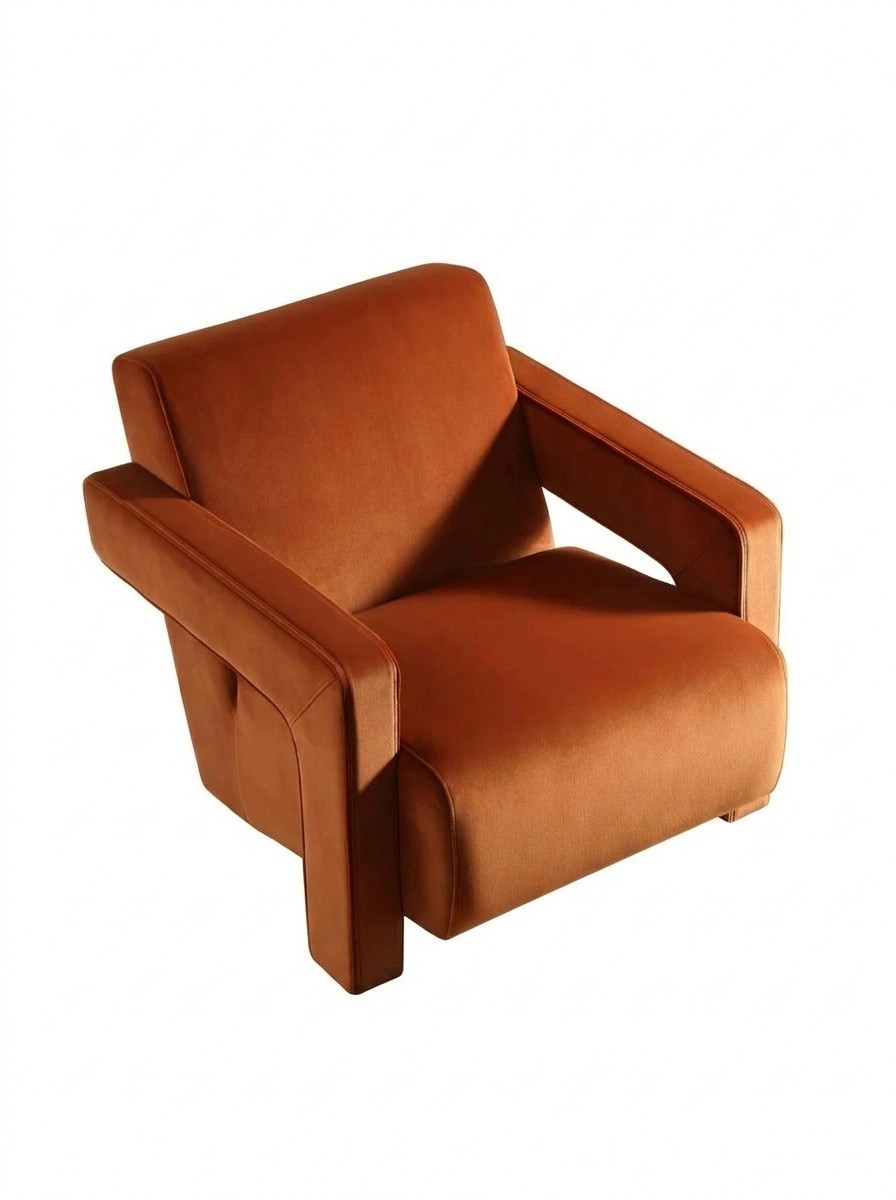 daals, Brompton Sculptural Armchair in Rust Velvet