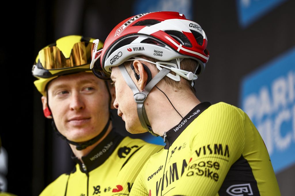 Danish Jonas Vingegaard Hansen of Team Visma-Lease a Bike pictured before the first stage of 83th edition of the Paris-Nice cycling race, from and to Le Perray-en-Yvelines (156,5km), Sunday 09 March 2025. BELGA PHOTO DAVID PINTENS (Photo by DAVID PINTENS / BELGA MAG / Belga via AFP)