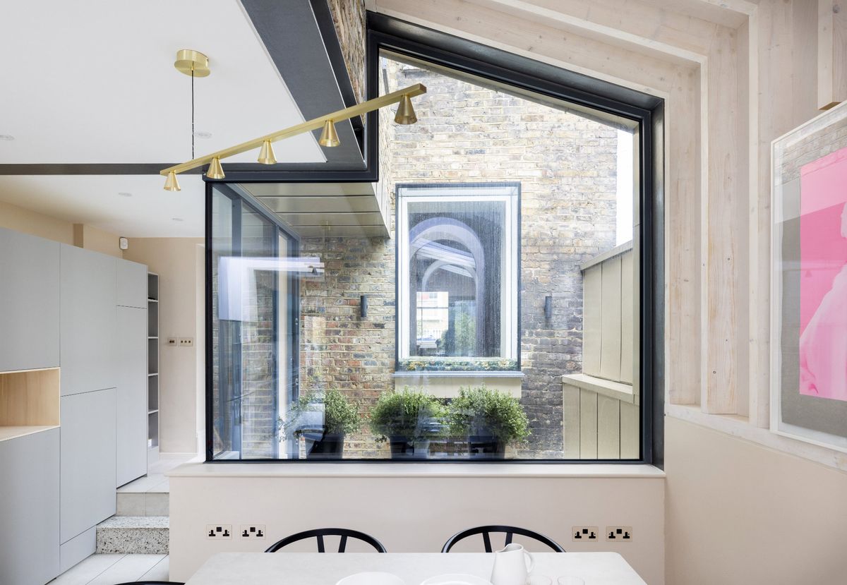 An interior courtyard inside a kitchen extension