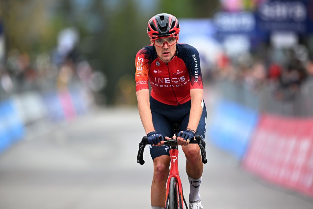 Pavel Sivakov (Ineos) finishes the Giro d&#039;Italia stage to Crans-Montana before the rest day