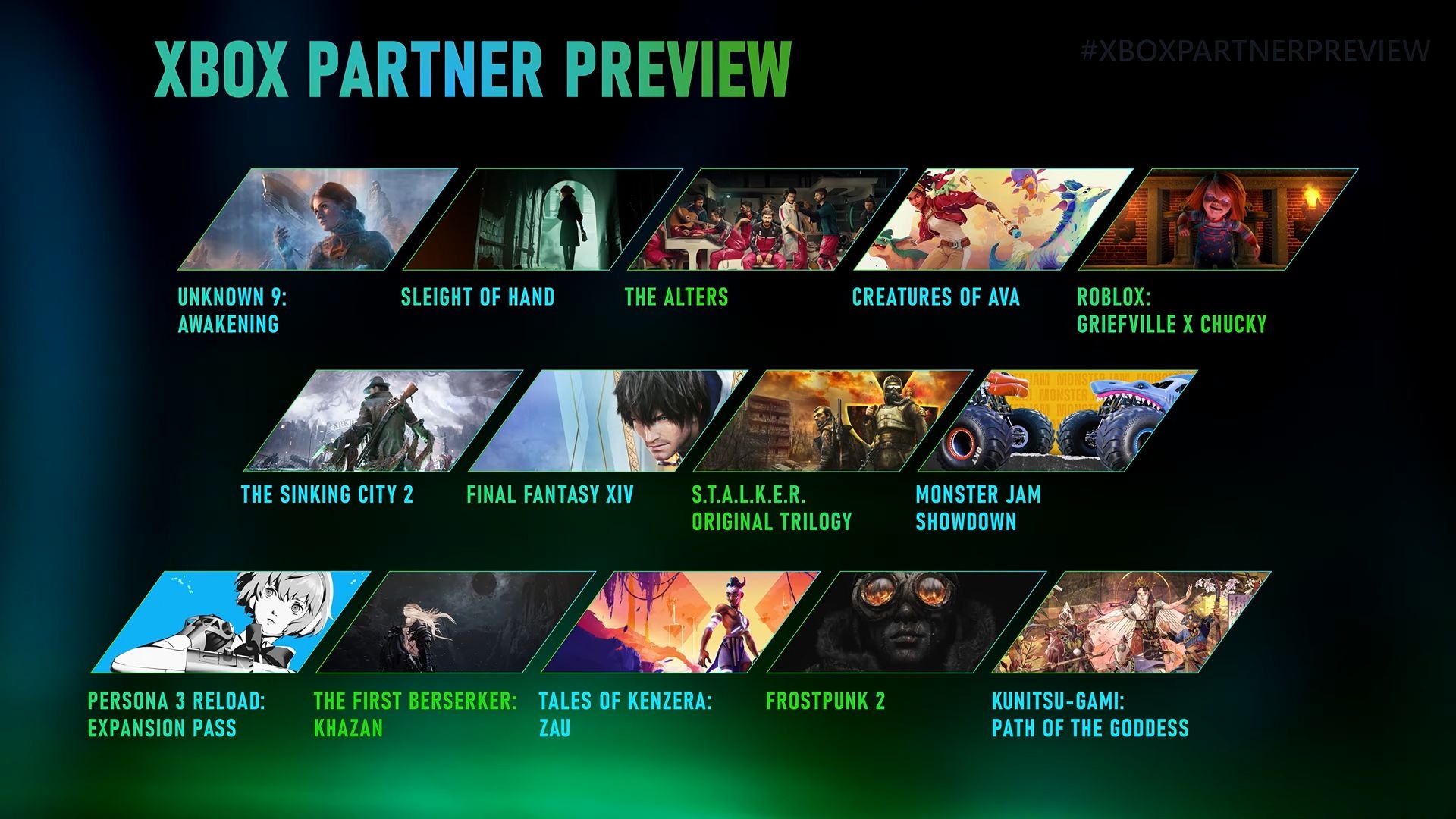 Round-up of the games from Xbox Partner Preview 2024.
