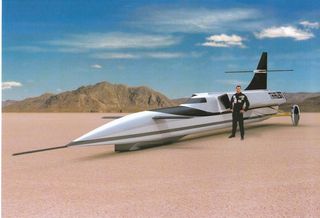 Figure 1: Early artist’s impression of the yet-to-be-named’ Bloodhound LSR vehicle