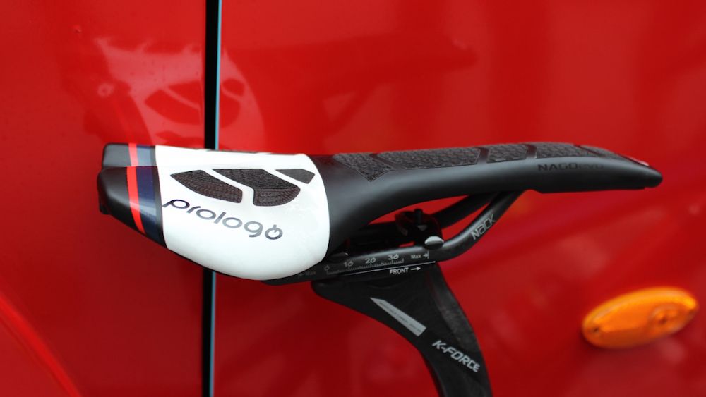 Bonifazio has his saddle set back to the maximum limits