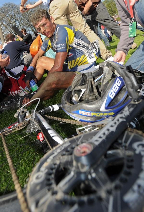 Bjorn Leukemans was battered by three different crashes.
