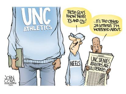 Editorial cartoon UNC athletes