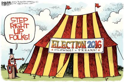 Political Cartoon U.S. Election Circus 2016