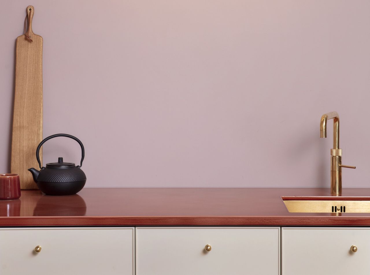 A lava stone kitchen counter