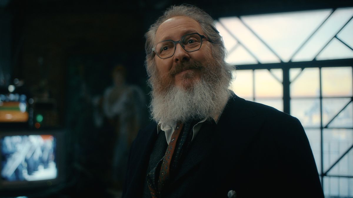 James Spader's Ultron smiling in his human form in VisionQuest