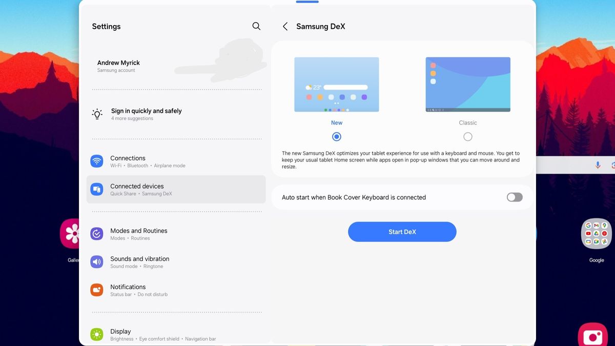 "New DeX" Settings