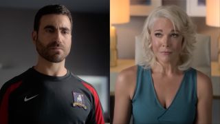 Side-by-side pictures of Brett Goldstein and Hannah Waddingham in Ted Lasso