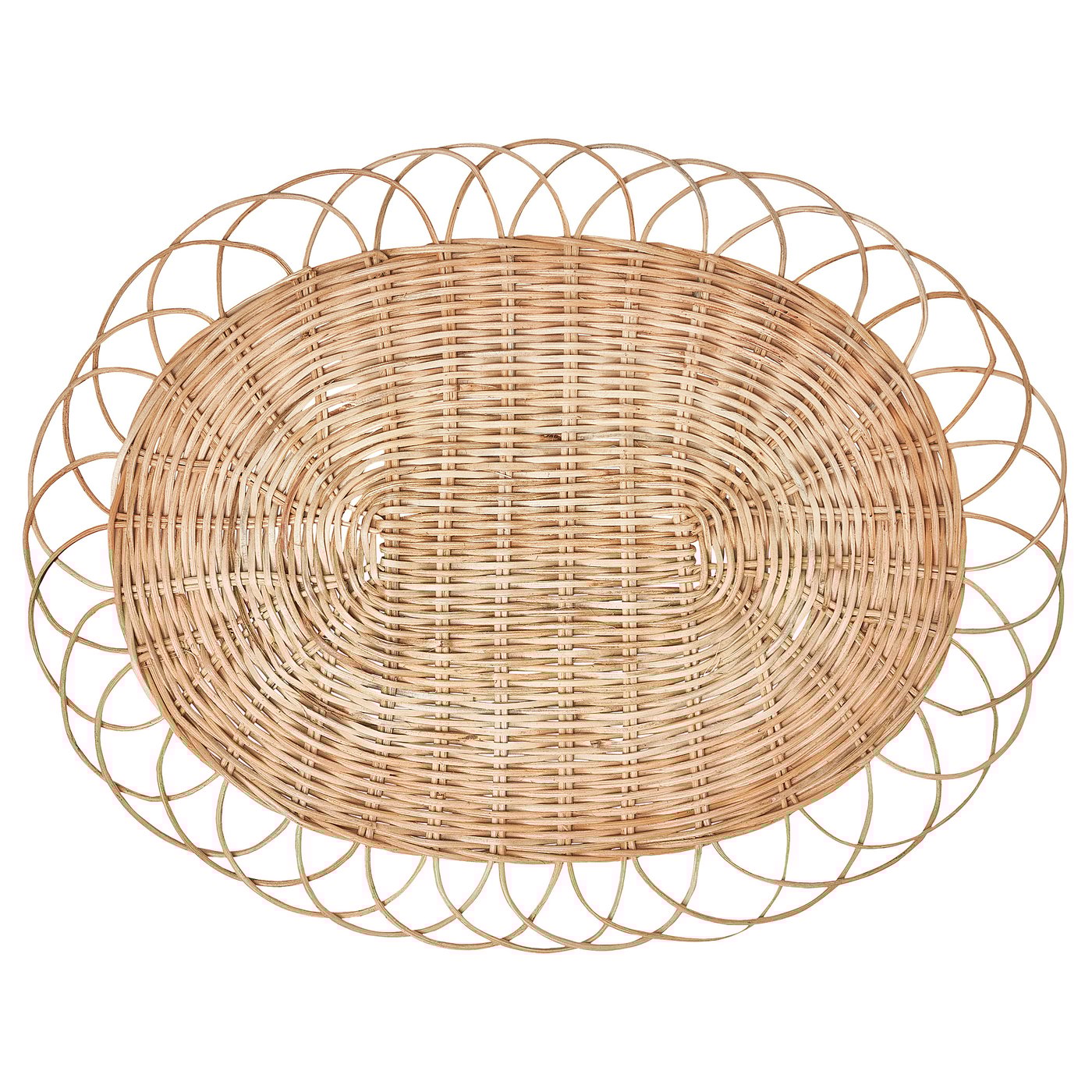 Vargfisk Place Mat - Natural/rattan Handmade 13 &amp;frac34; "