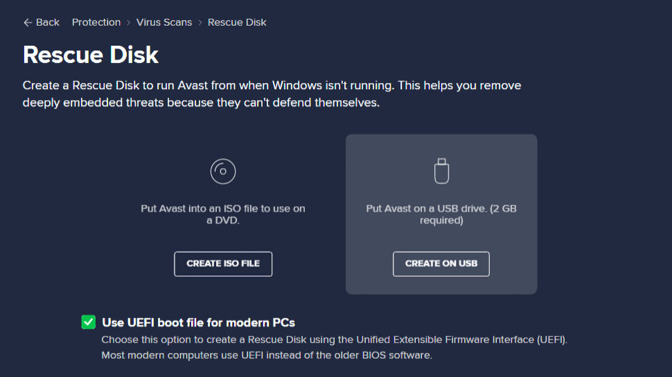 Avast Free Antivirus rescue disk