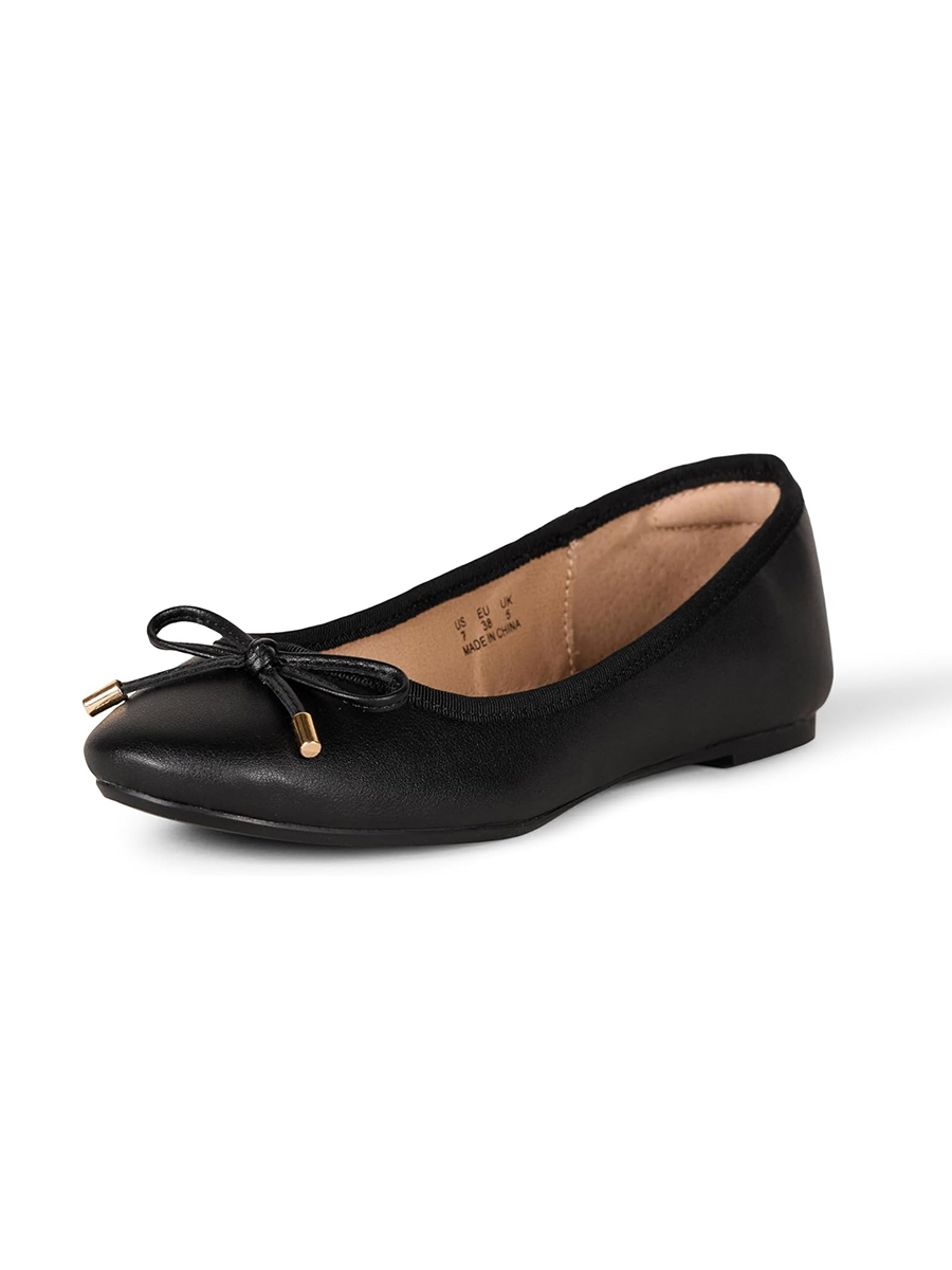 Amazon Essentials, Round Toe Ballet Flats with Bow