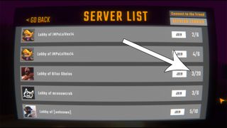 The server list in horror game REPO.