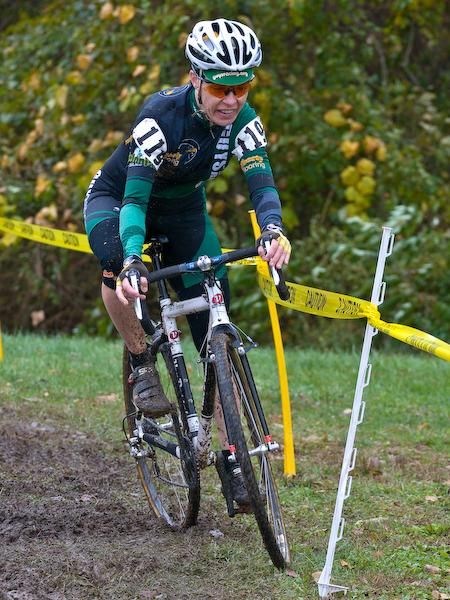 Jill Waggett (Guys Bicycles) fights to maintain control.