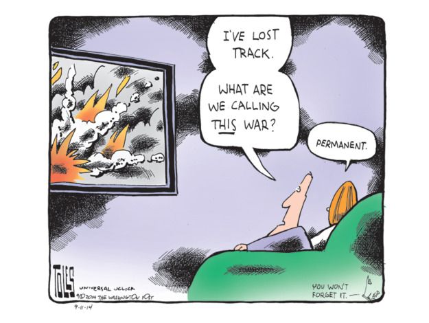 Editorial cartoon war Iraq ISIS world