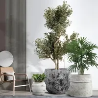 Round Concrete Planter Set of 3