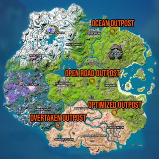 Fortnite IO Outpost locations on map