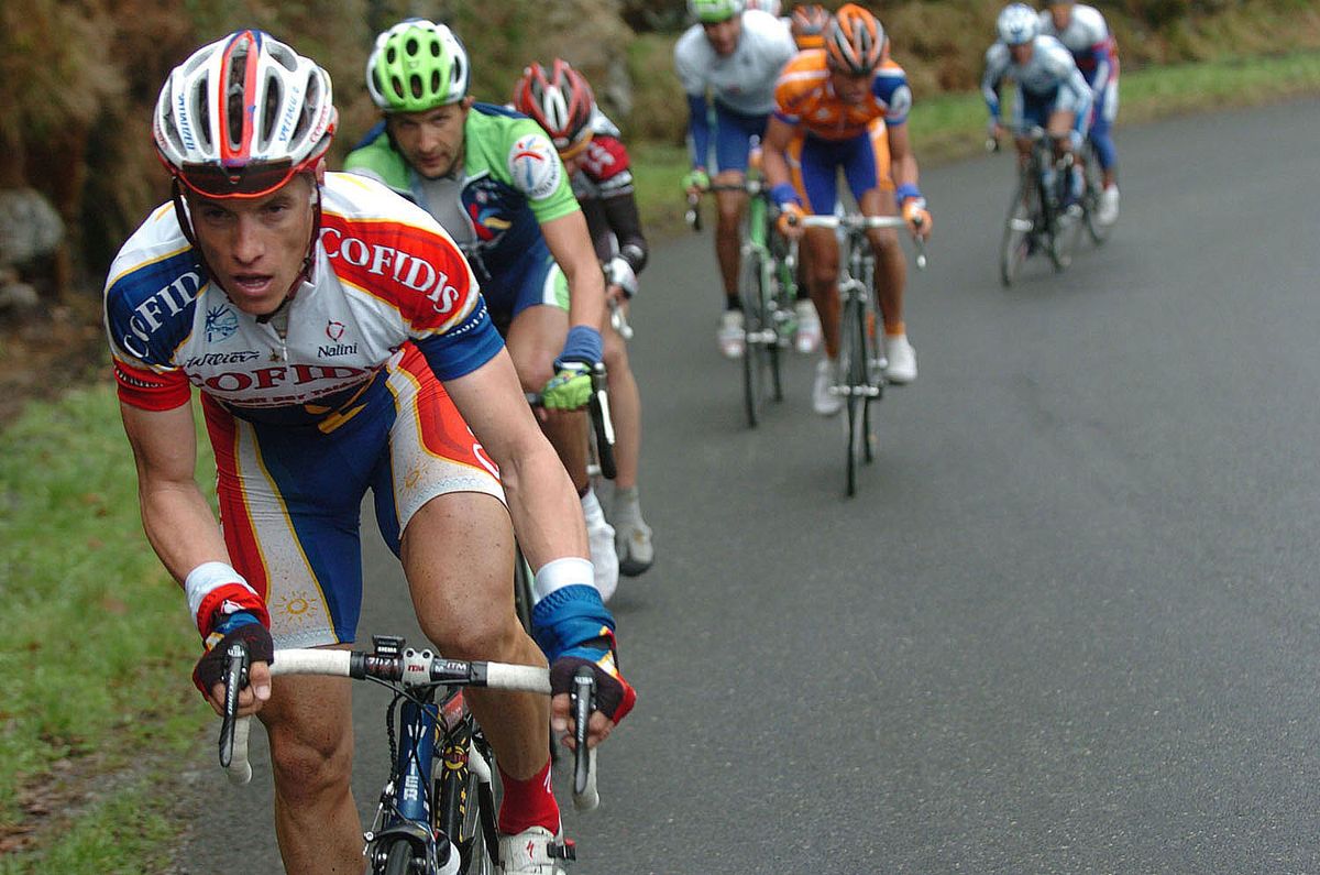 Sylvain Chavanel on the attack at the 2005 Criterium International.