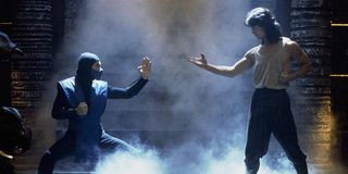 Mortal Kombat 1995 film, François Petit as Sub-Zero and Robin Shou as Liu Kang