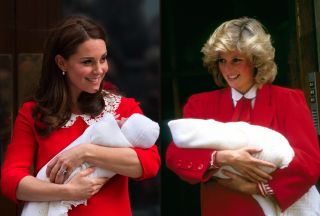 Kate Middleton Prince Louis birth dress Princess Diana