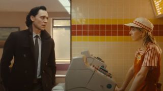 Loki approaches Sylvie working in a McDonald's restaurant in Loki season 2