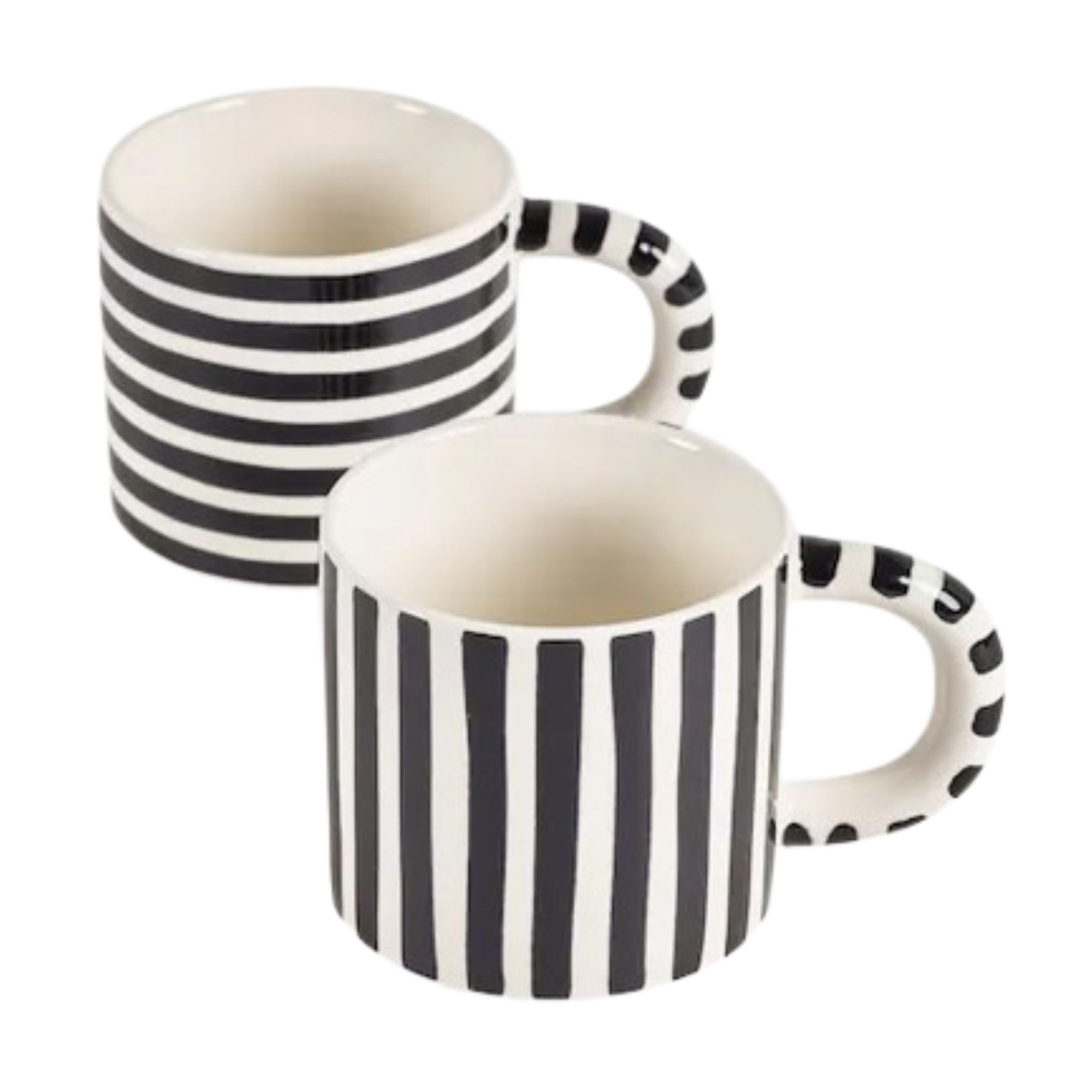 Next Set of 2 Monochrome Stripey Mugs