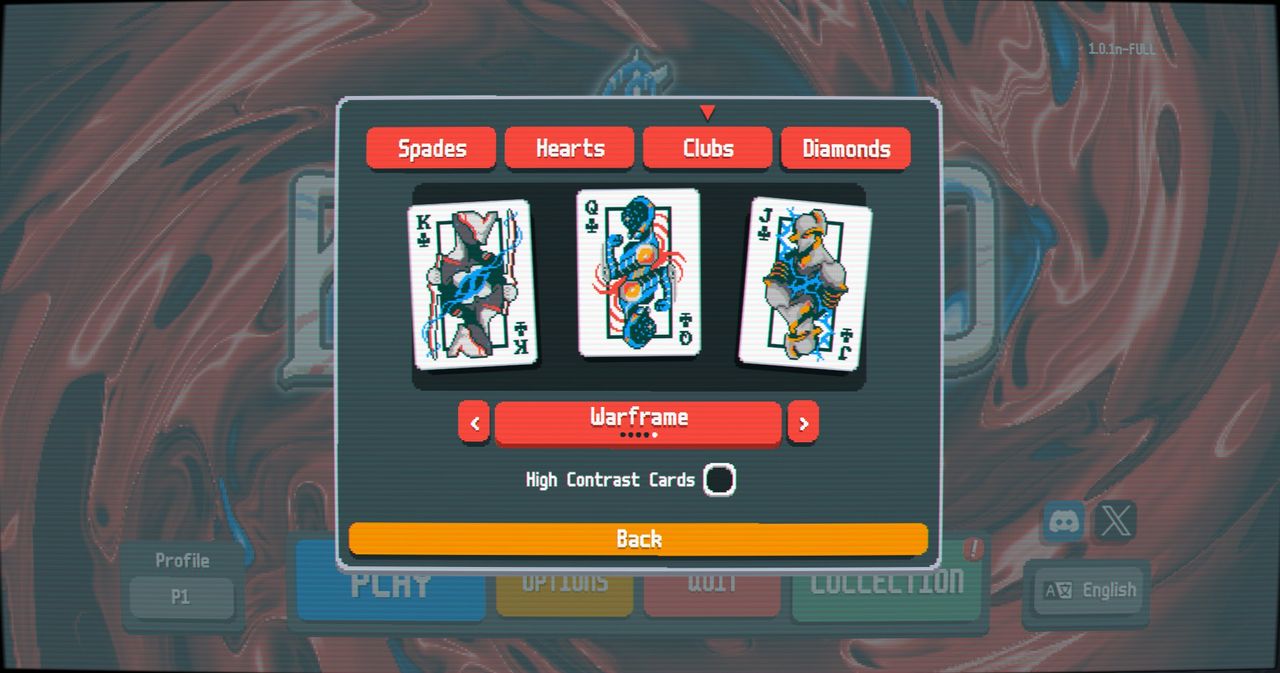 A series of screenshots showing the new card skins for Balatro's newest update.