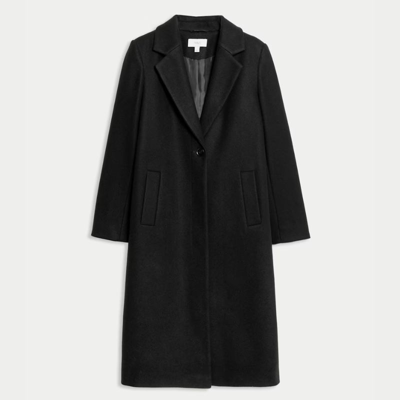 M&amp;amp;S black tailored coat