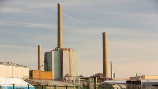 Sellafield nuclear facility in Cumbria pictured with clear skies.