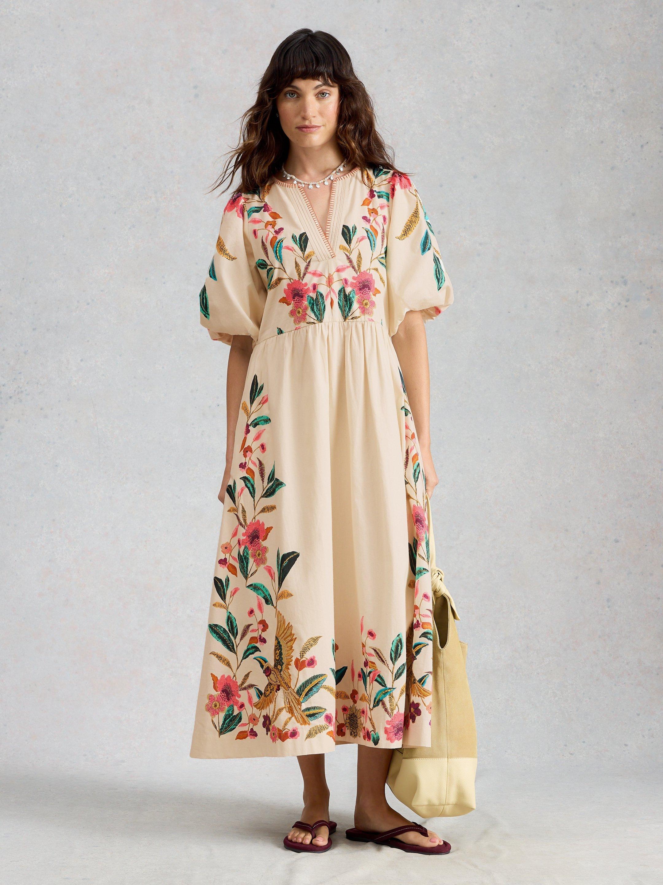 Maeve Embroidered Midi Dress